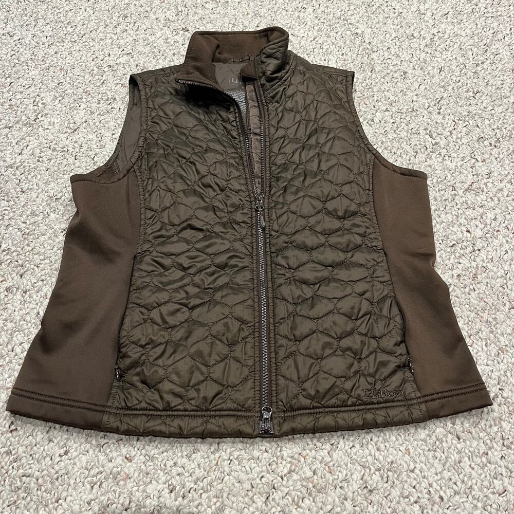LL Bean Thinsulate Quilted Brown Vest Sz L Fall Outdoor Gorpcore Hiking